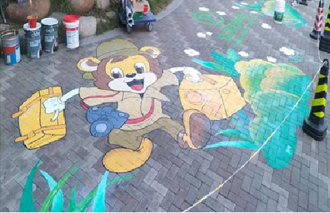 晴隆夏季画地面彩绘会遇到的问题